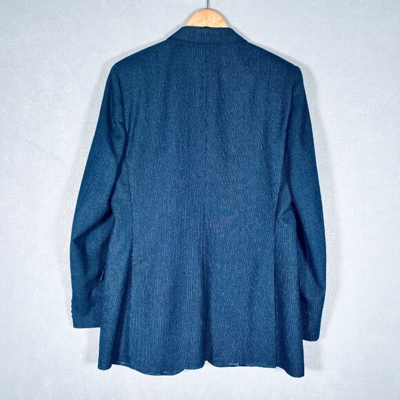Vintage Yves Saint Laurent Blazer Mens 42R Blue Wool Sport Coat Jacket France - Picture 10 of 14